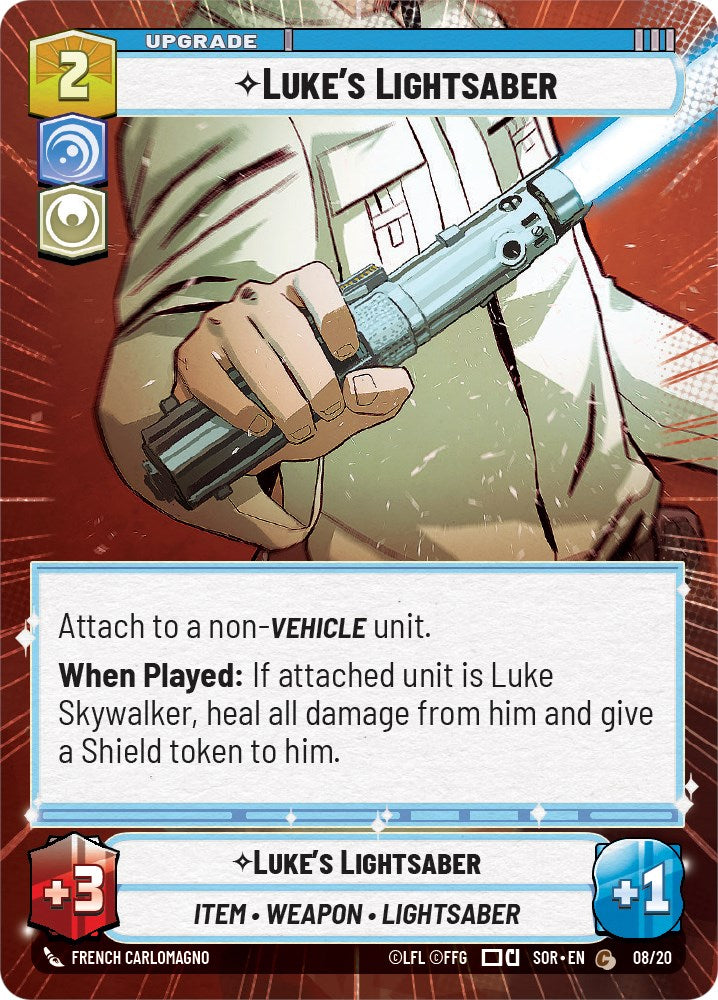 Luke's Lightsaber (Hyperspace) (8/20) [Spark of Rebellion: Weekly Play] | Cards and Coasters CA