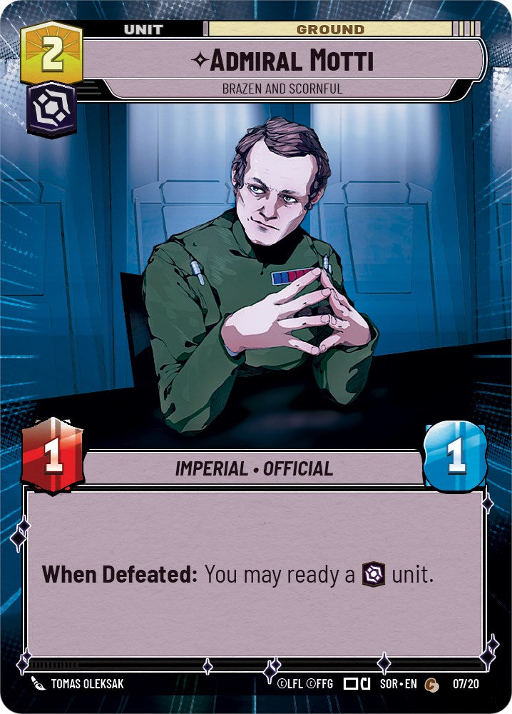 Admiral Motti - Brazen and Scornful (Hyperspace) (Weekly Play Promo) (7/20) [Spark of Rebellion Promos] | Cards and Coasters CA