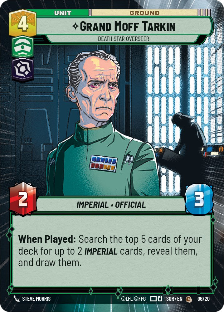 Grand Moff Tarkin - Death Star Overseer (Hyperspace) (6/20) [Spark of Rebellion: Weekly Play] | Cards and Coasters CA