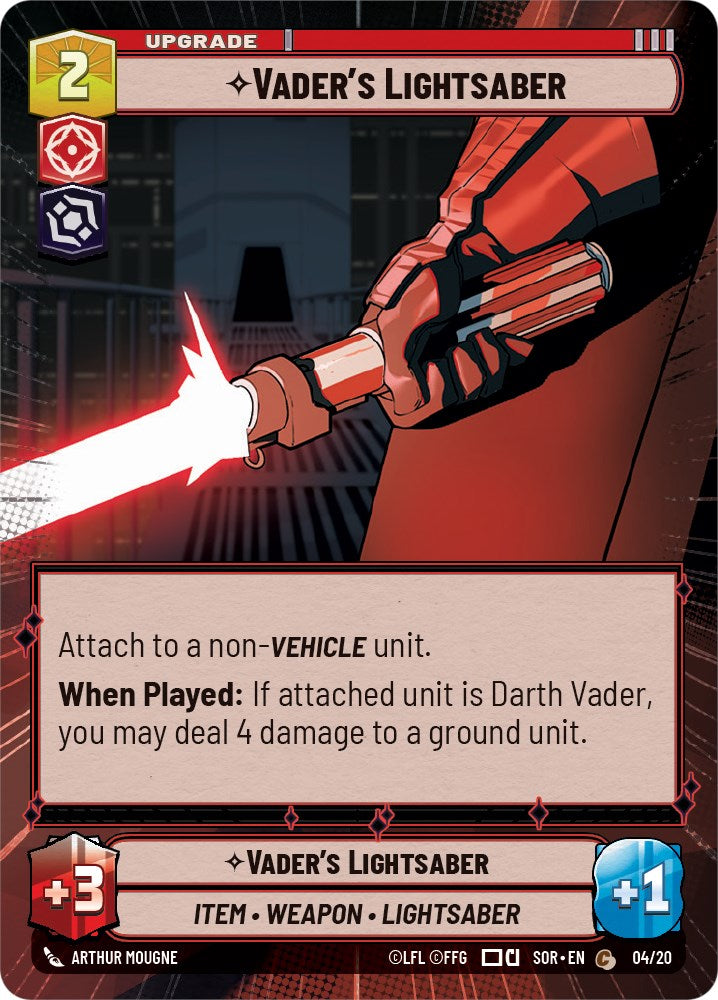 Vader's Lightsaber (Hyperspace) (4/20) [Spark of Rebellion: Weekly Play] | Cards and Coasters CA