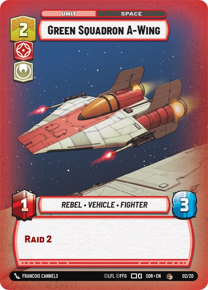 Green Squadron A-Wing (2/20) [Spark of Rebellion: Weekly Play] | Cards and Coasters CA