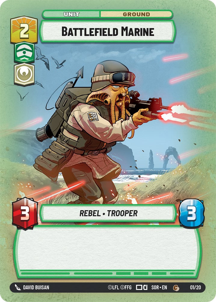 Battlefield Marine (1/20) [Spark of Rebellion: Weekly Play] | Cards and Coasters CA