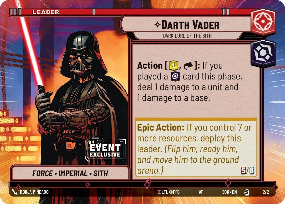 Darth Vader - Dark Lord of the Sith (2/2) (Hyperspace) (Event Promo) (2/2) [Miscellaneous] | Cards and Coasters CA