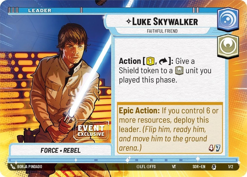 Luke Skywalker - Faithful Friend (1/2) (Hyperspace) (Event Promo) (1/2) [Miscellaneous] | Cards and Coasters CA