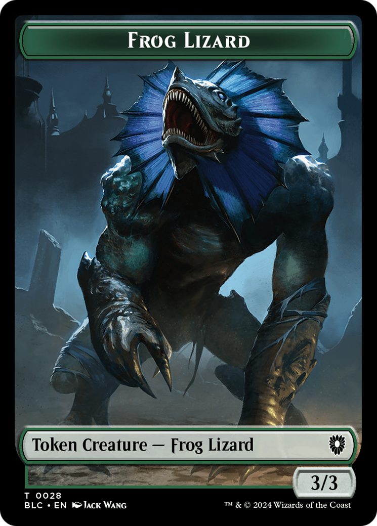 Storm Crow // Frog Lizard Double-Sided Token [Bloomburrow Commander Tokens] | Cards and Coasters CA