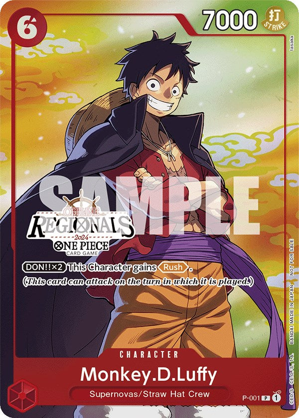 Monkey.D.Luffy (Offline Regional 2024 Vol. 2) [Participant] [One Piece Promotion Cards] | Cards and Coasters CA