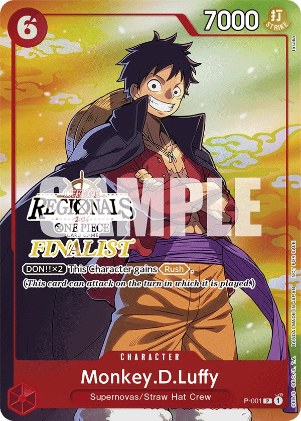 Monkey.D.Luffy (Online Regional 2024 Vol. 2) [Finalist] [One Piece Promotion Cards] | Cards and Coasters CA