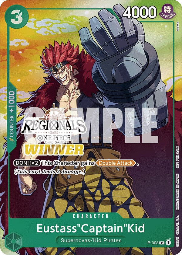 Eustass"Captain"Kid (Online Regional 2024 Vol. 2) [Winner] [One Piece Promotion Cards] | Cards and Coasters CA