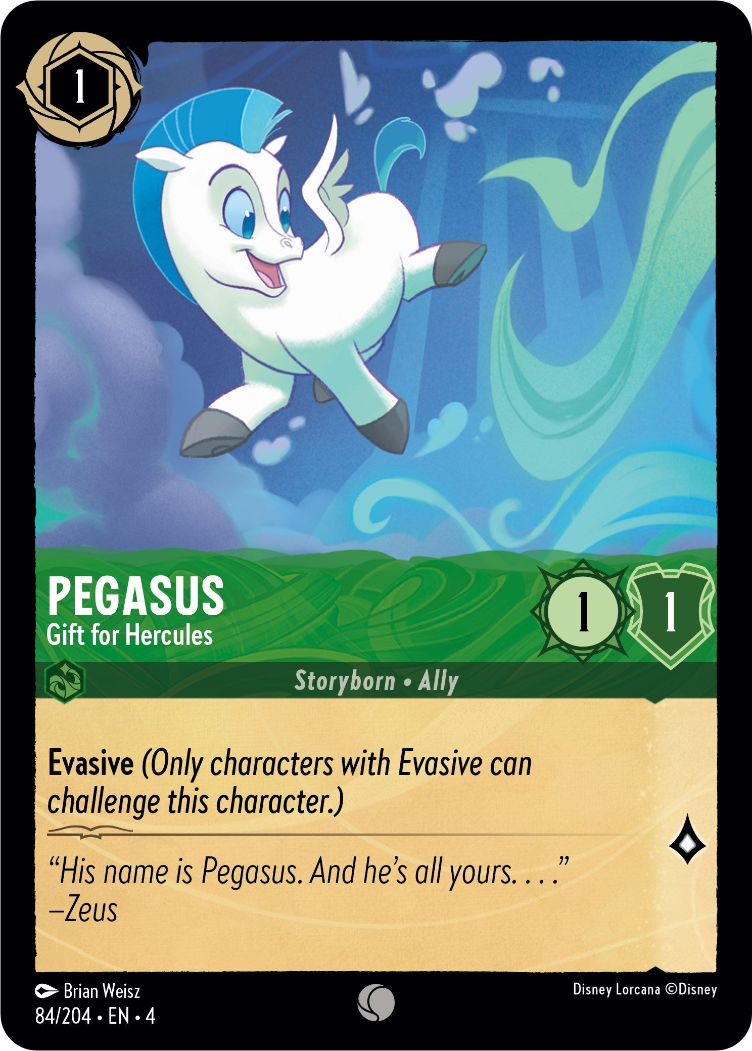Pegasus - Gift for Hercules (84/204) [Ursula's Return] | Cards and Coasters CA