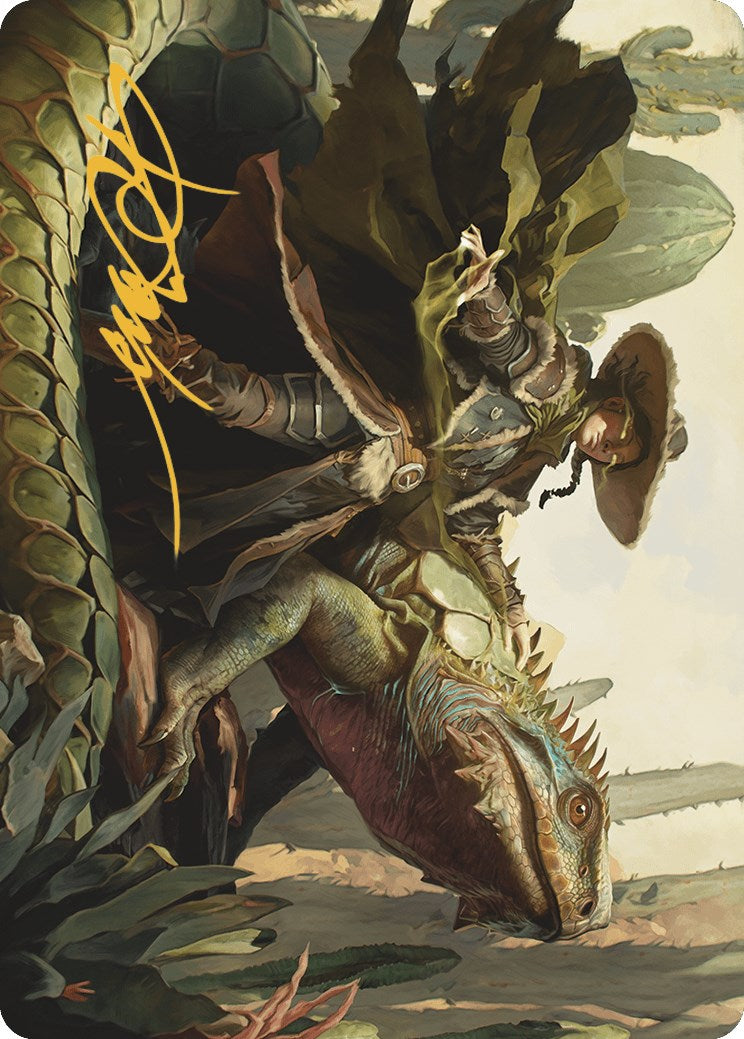 Outcaster Trailblazer Art Card (Gold-Stamped Signature) [Outlaws of Thunder Junction Art Series] | Cards and Coasters CA
