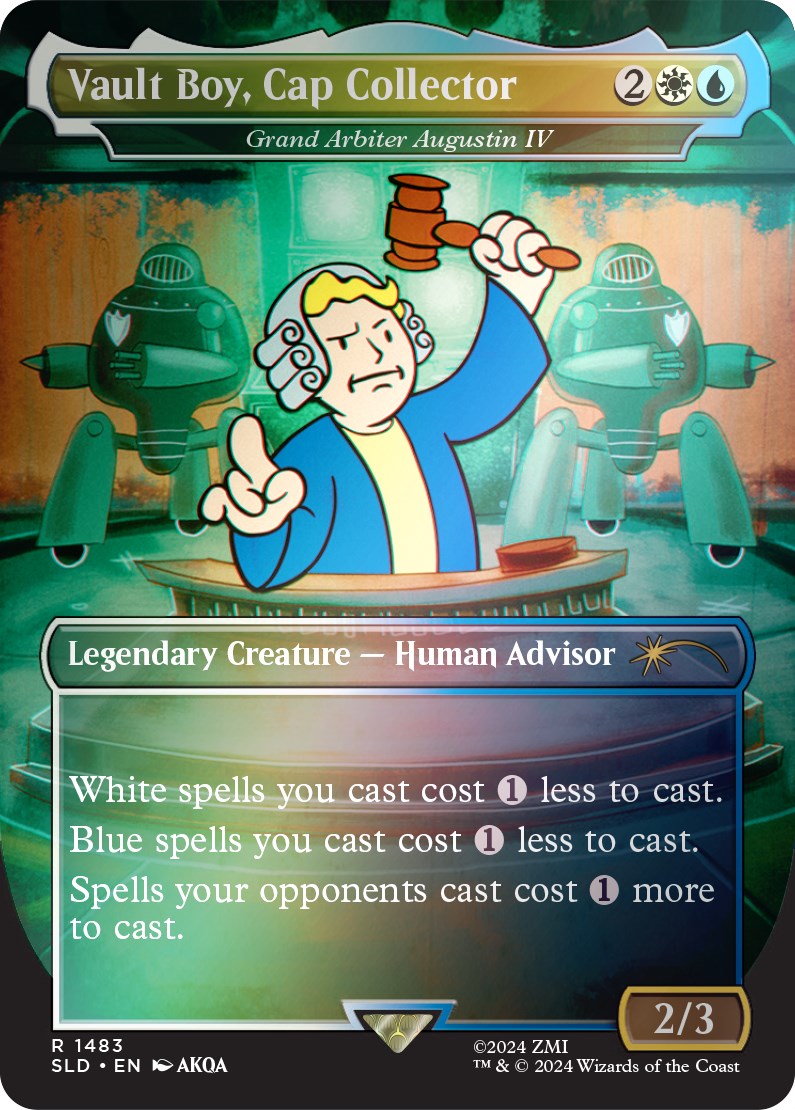 Vault Boy, Cap Collector - Grand Arbiter Augustin IV (Rainbow Foil) [Secret Lair Drop Series] | Cards and Coasters CA