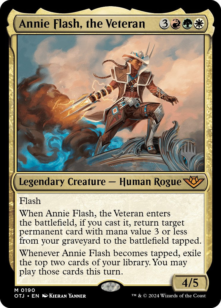 Annie Flash, the Veteran (Promo Pack) [Outlaws of Thunder Junction Promos] | Cards and Coasters CA