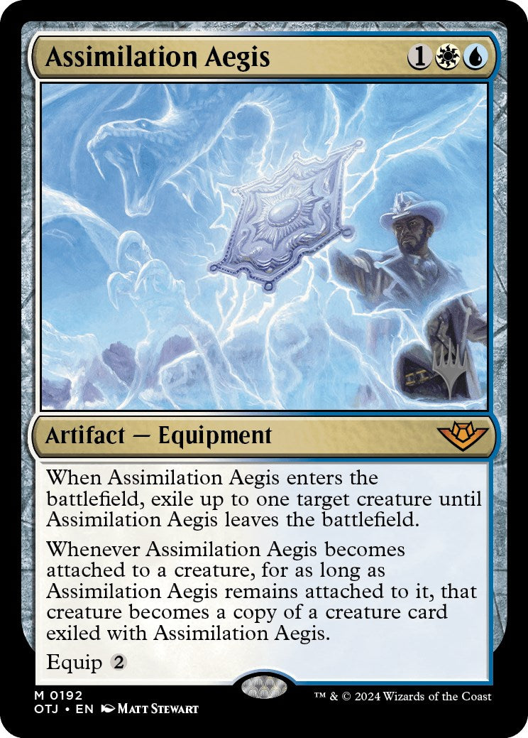 Assimilation Aegis (Promo Pack) [Outlaws of Thunder Junction Promos] | Cards and Coasters CA