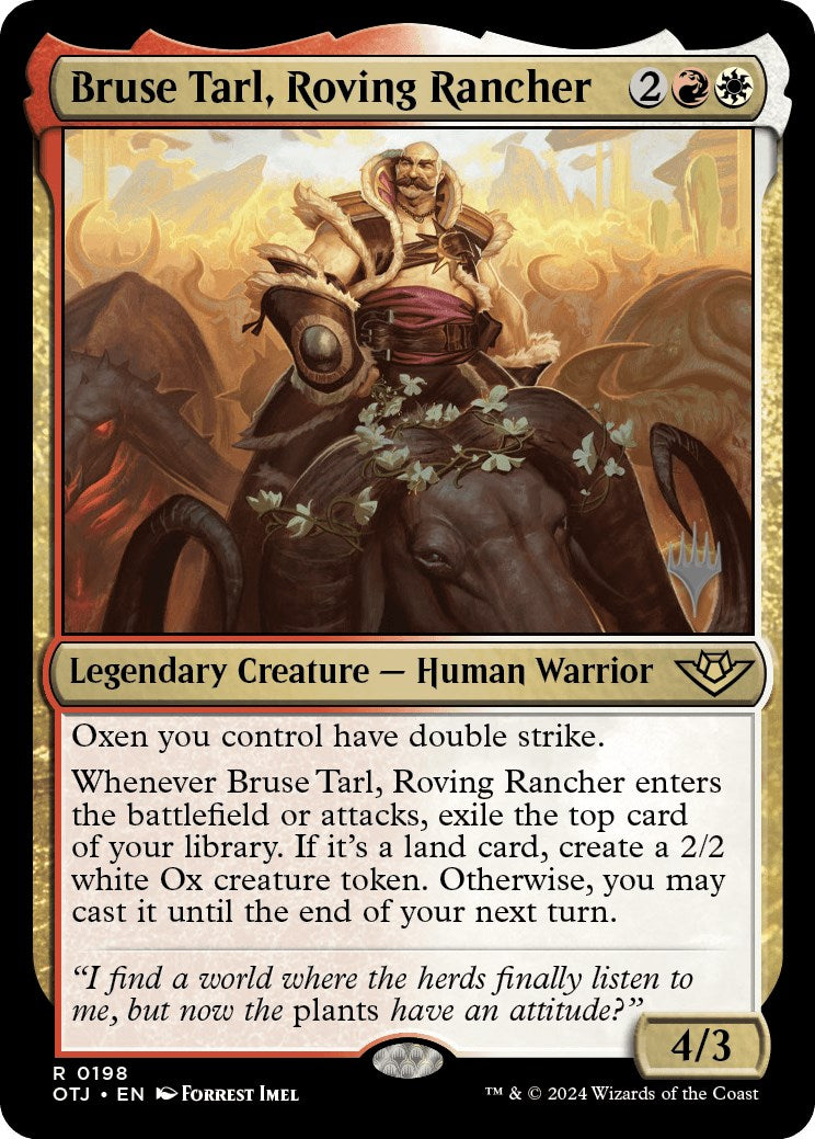 Bruse Tarl, Roving Rancher (Promo Pack) [Outlaws of Thunder Junction Promos] | Cards and Coasters CA