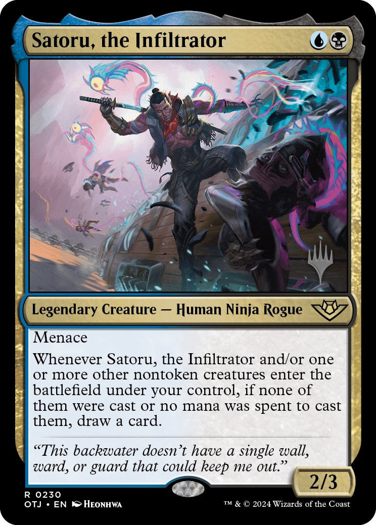 Satoru, the Infiltrator (Promo Pack) [Outlaws of Thunder Junction Promos] | Cards and Coasters CA