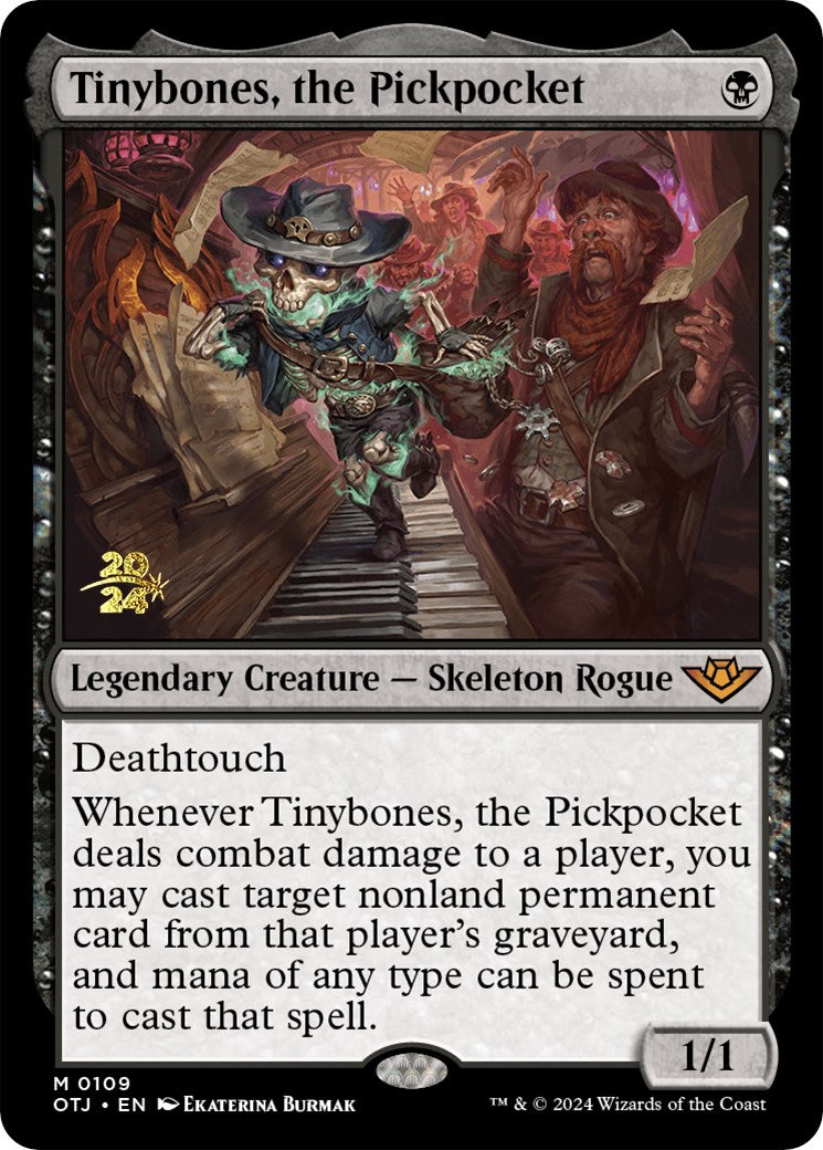 Tinybones, the Pickpocket [Outlaws of Thunder Junction Prerelease Promos] | Cards and Coasters CA