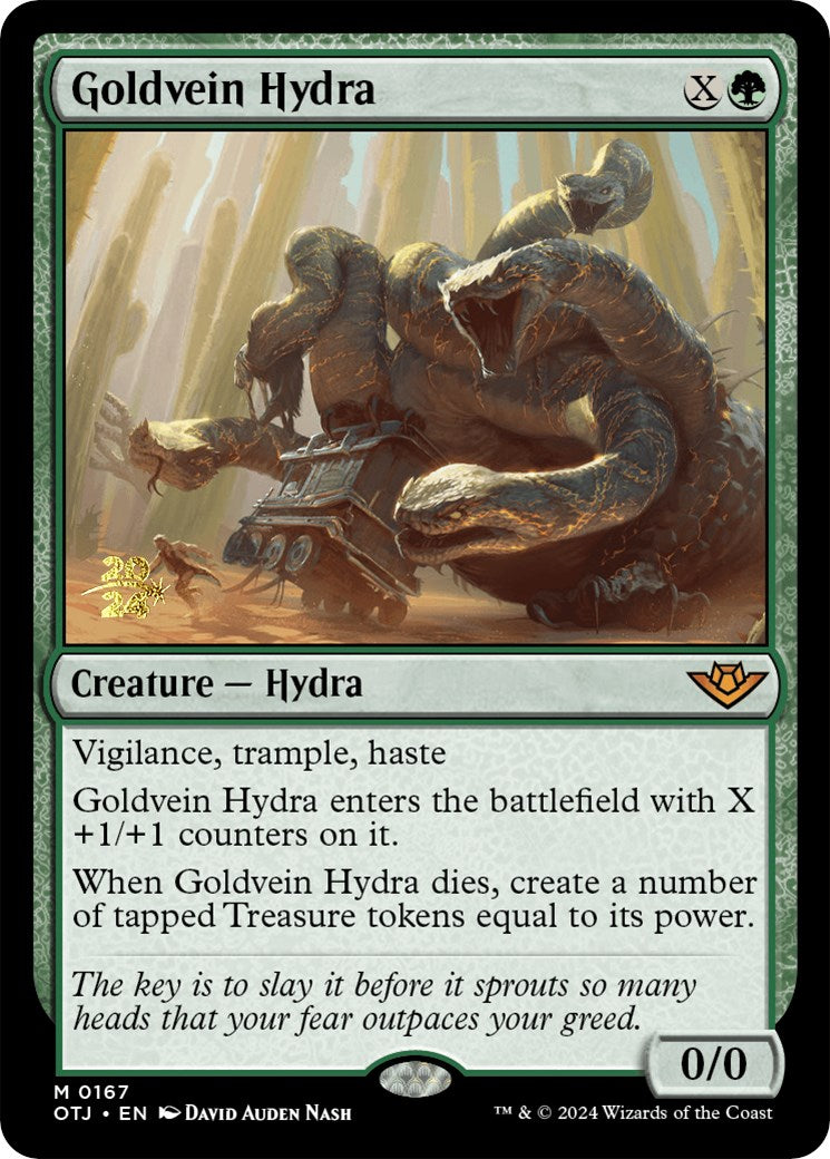 Goldvein Hydra [Outlaws of Thunder Junction Prerelease Promos] | Cards and Coasters CA