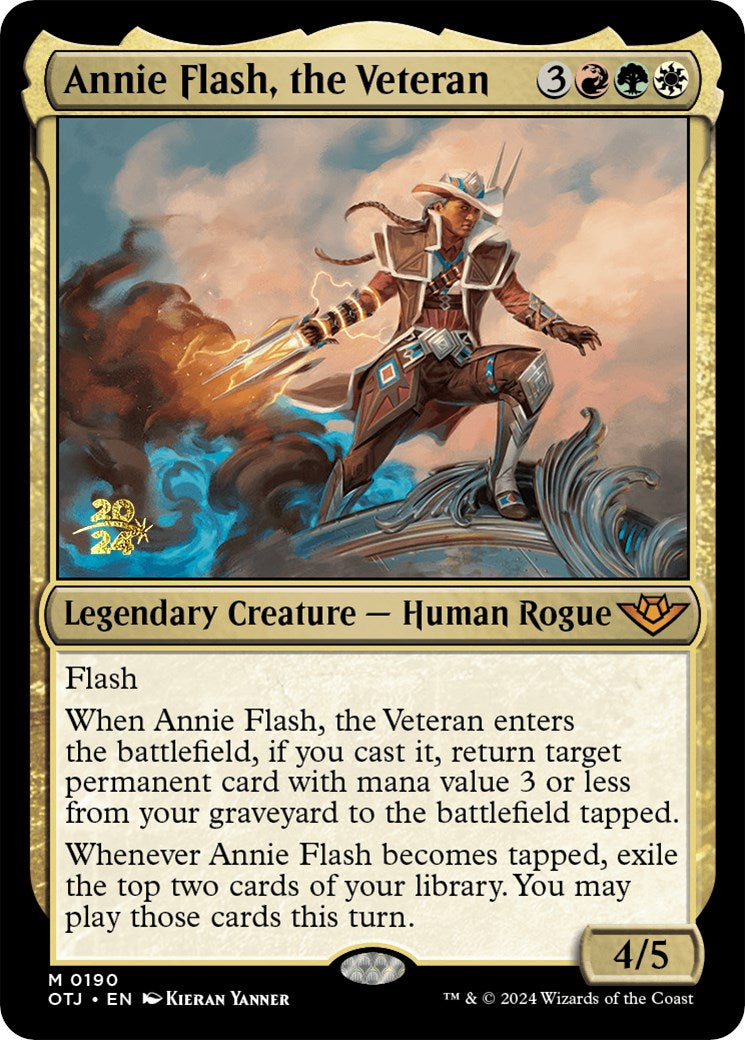 Annie Flash, the Veteran [Outlaws of Thunder Junction Prerelease Promos] | Cards and Coasters CA