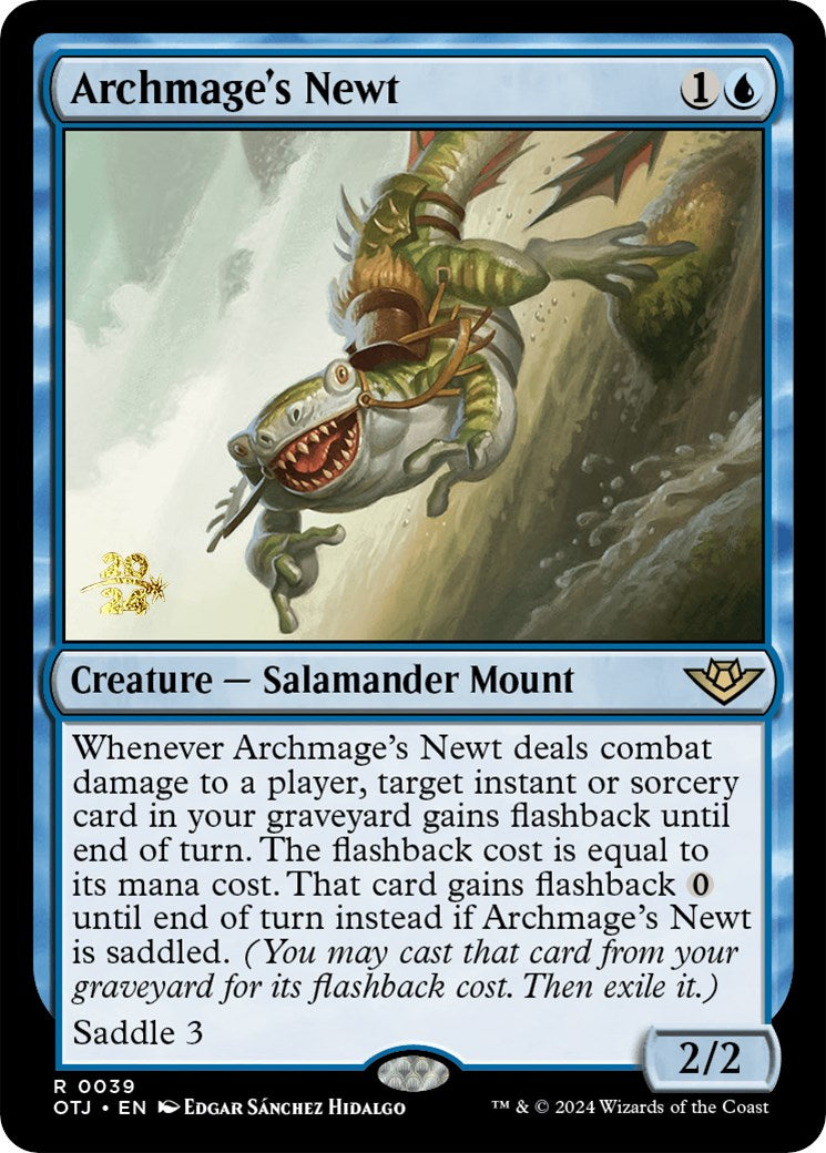 Archmage's Newt [Outlaws of Thunder Junction Prerelease Promos] | Cards and Coasters CA