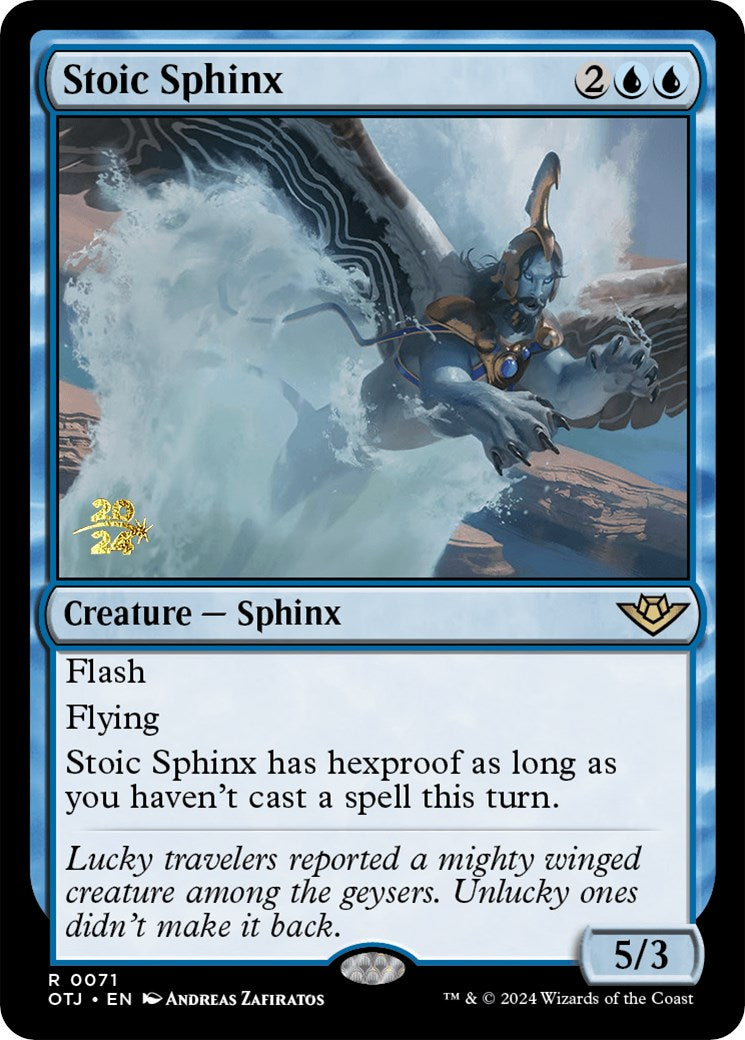 Stoic Sphinx [Outlaws of Thunder Junction Prerelease Promos] | Cards and Coasters CA