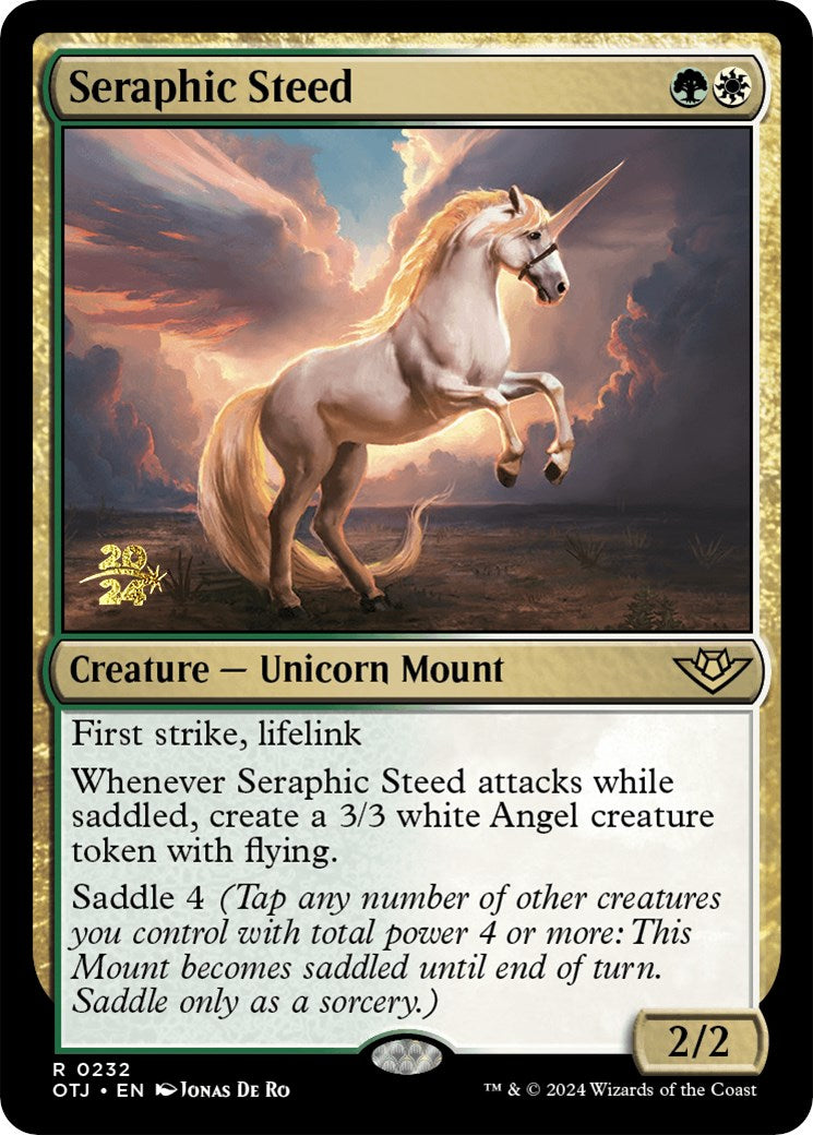 Seraphic Steed [Outlaws of Thunder Junction Prerelease Promos] | Cards and Coasters CA