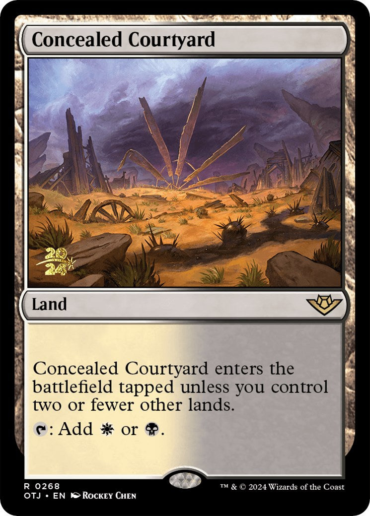 Concealed Courtyard (OTJ) [Outlaws of Thunder Junction Prerelease Promos] | Cards and Coasters CA