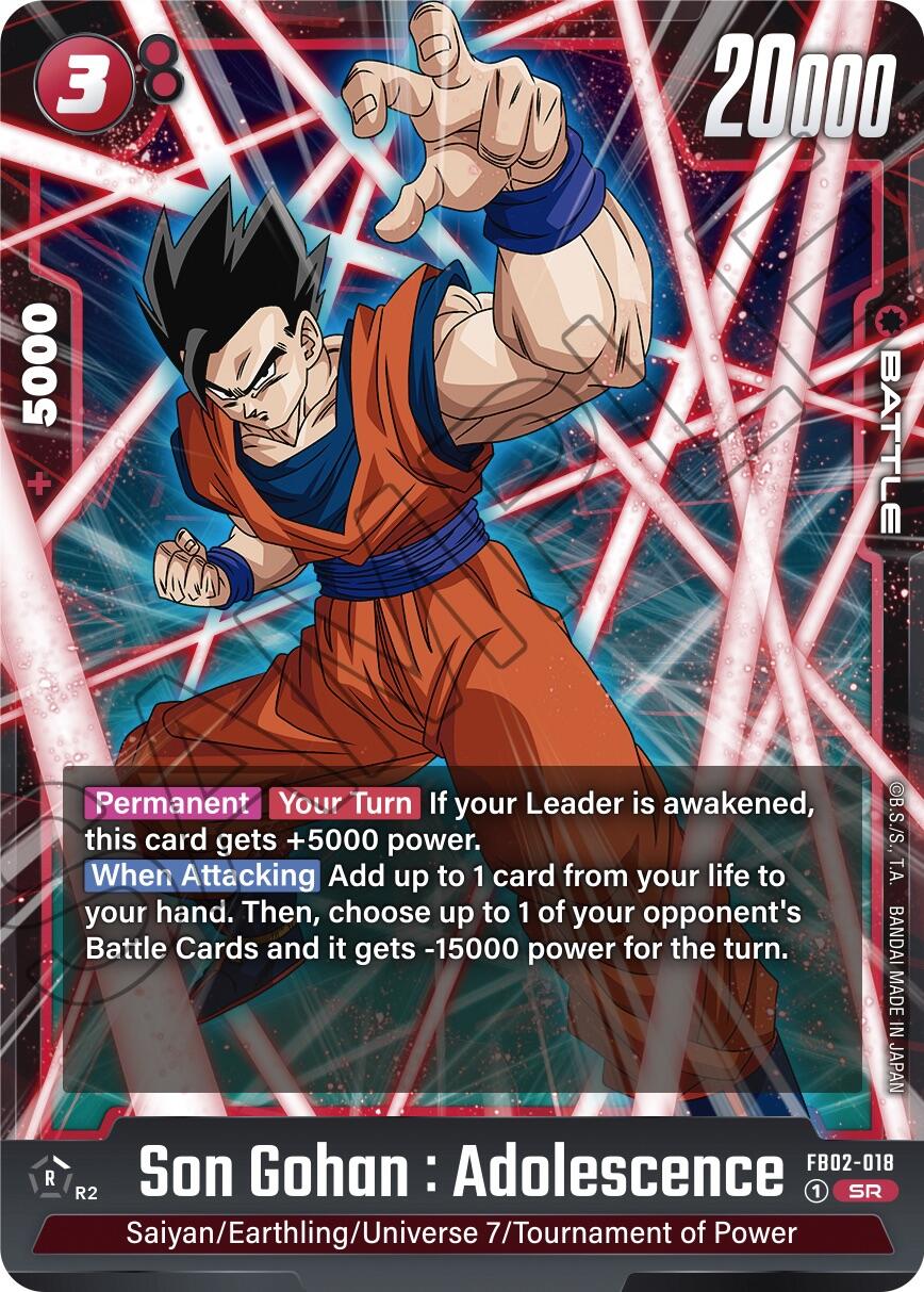 Son Gohan : Adolescence (FB02-018) [Blazing Aura] | Cards and Coasters CA