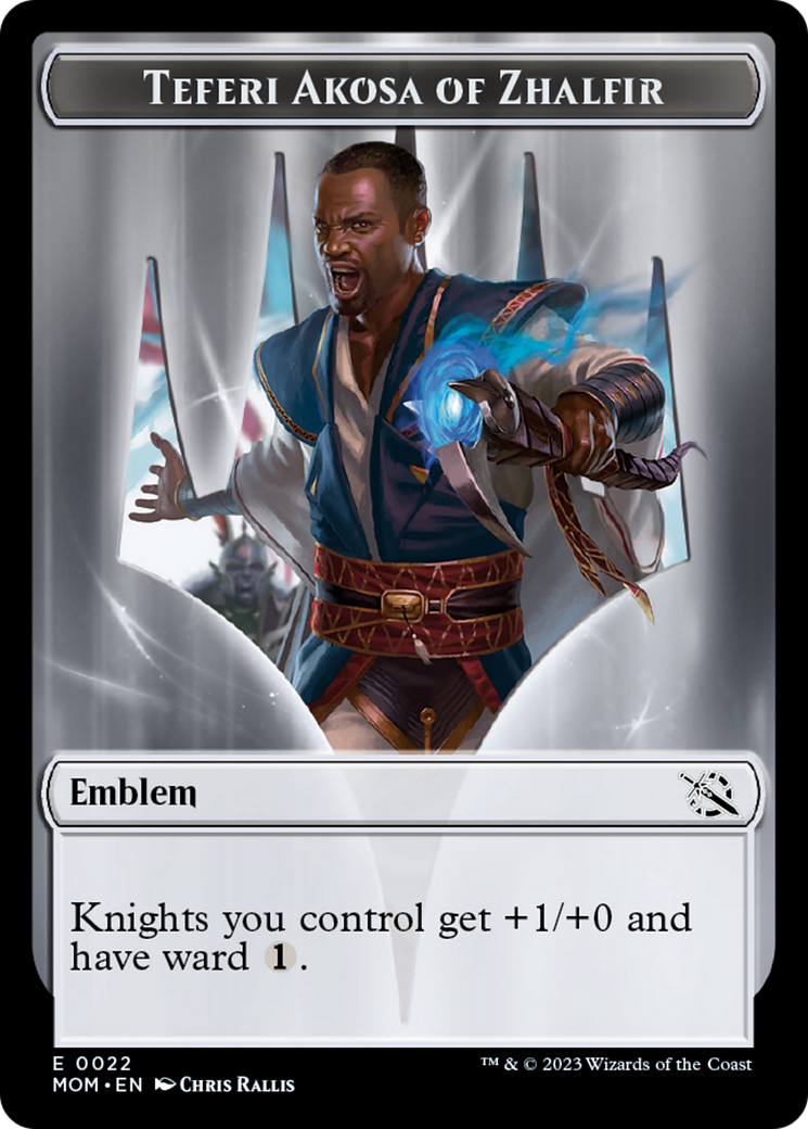 Teferi Akosa of Zhalfir Emblem [March of the Machine Tokens] | Cards and Coasters CA