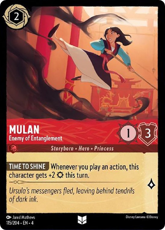 Mulan - Enemy of Entanglement (115/204) [Ursula's Return] | Cards and Coasters CA