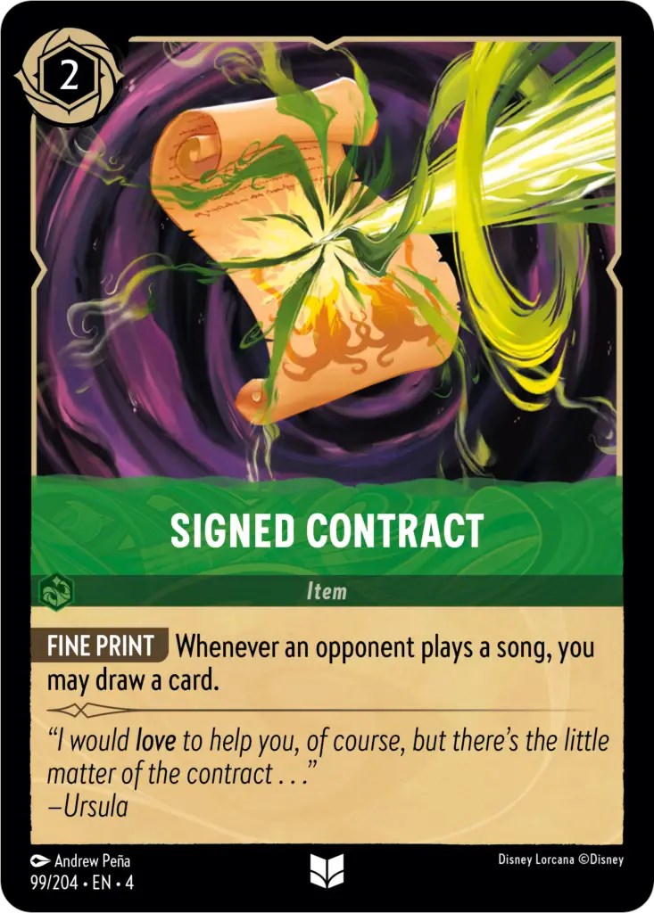 Signed Contract (99/204) [Ursula's Return] | Cards and Coasters CA