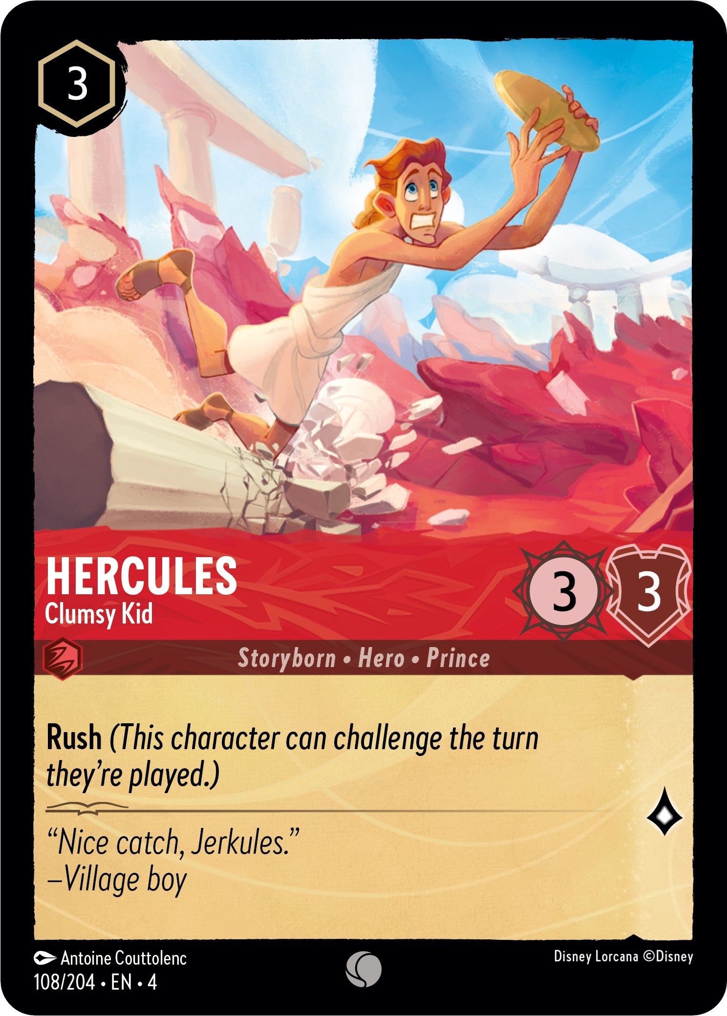 Hercules - Clumsy Kid (108/204) [Ursula's Return] | Cards and Coasters CA