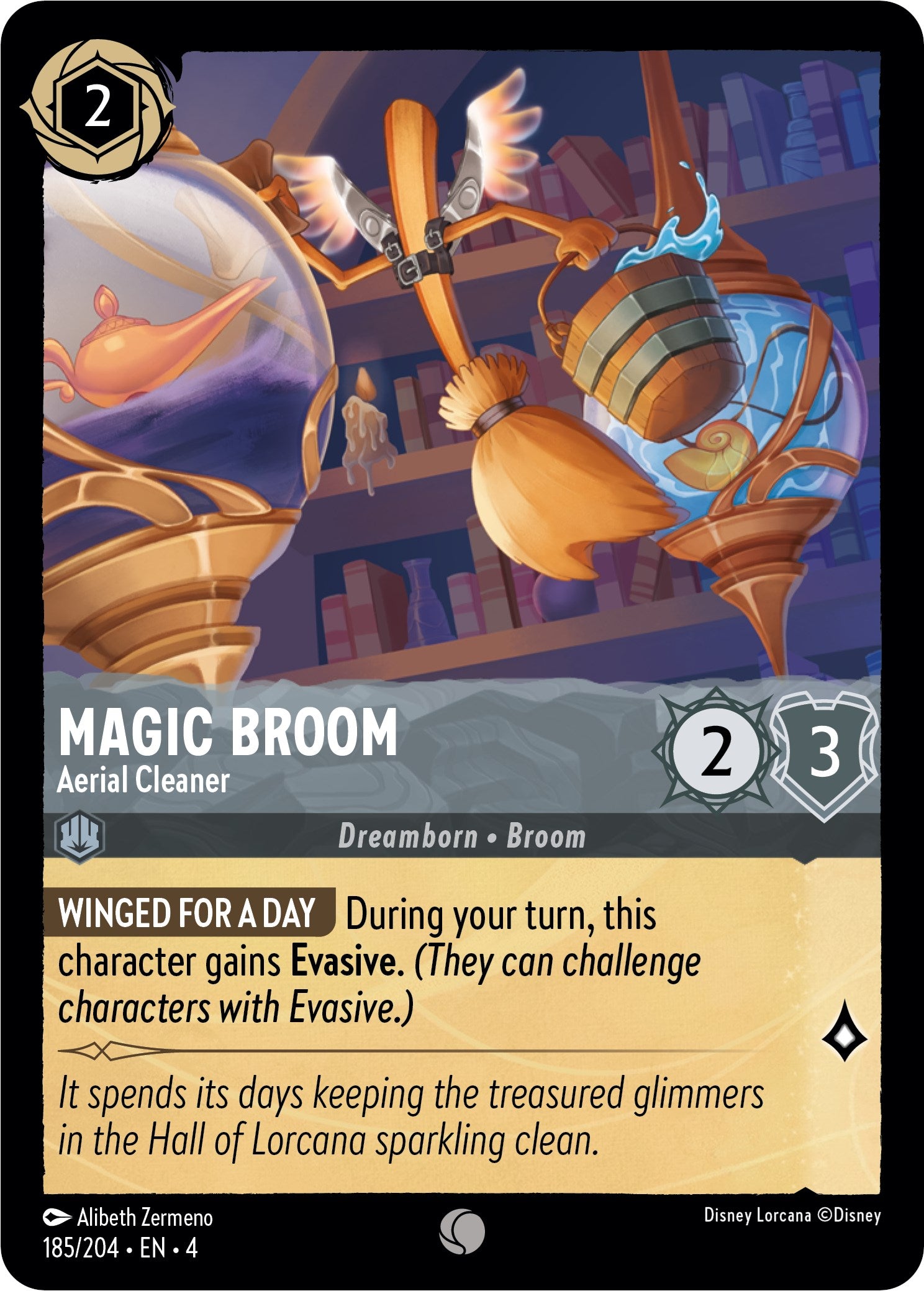 Magic Broom - Aerial Cleaner (185/204) [Ursula's Return] | Cards and Coasters CA