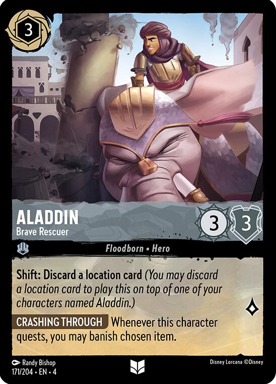 Aladdin - Brave Rescuer (171/204) [Ursula's Return] | Cards and Coasters CA