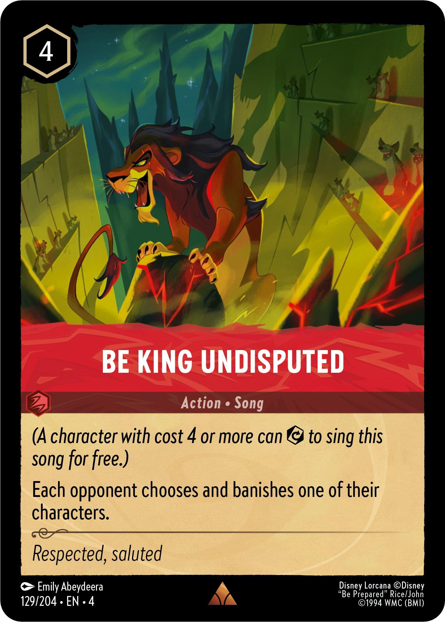 Be King Undisputed (129/204) [Ursula's Return] | Cards and Coasters CA