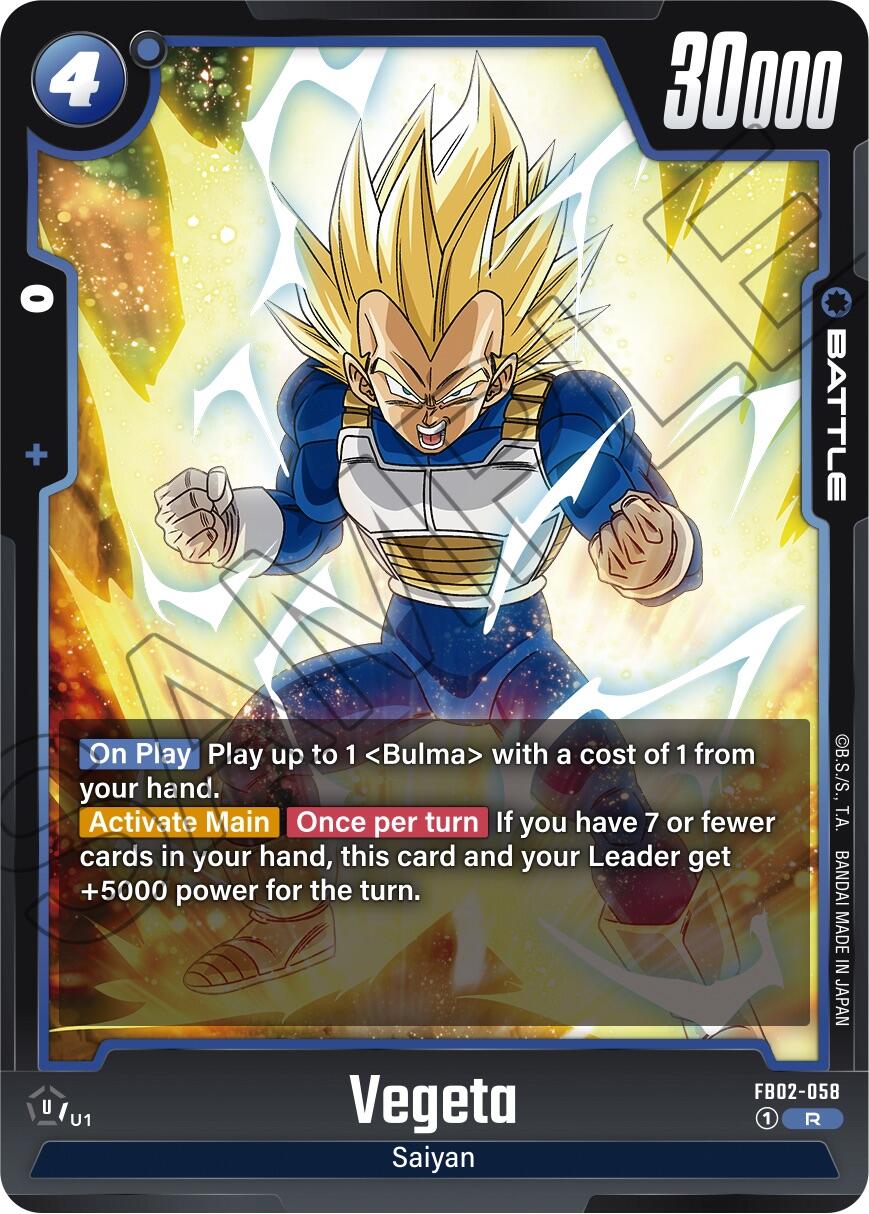 Vegeta (FB02-058) [Blazing Aura] | Cards and Coasters CA
