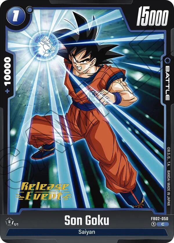Son Goku (FB02-050) [Blazing Aura Pre-Release Cards] | Cards and Coasters CA