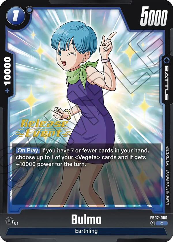 Bulma (FB02-056) [Blazing Aura Pre-Release Cards] | Cards and Coasters CA