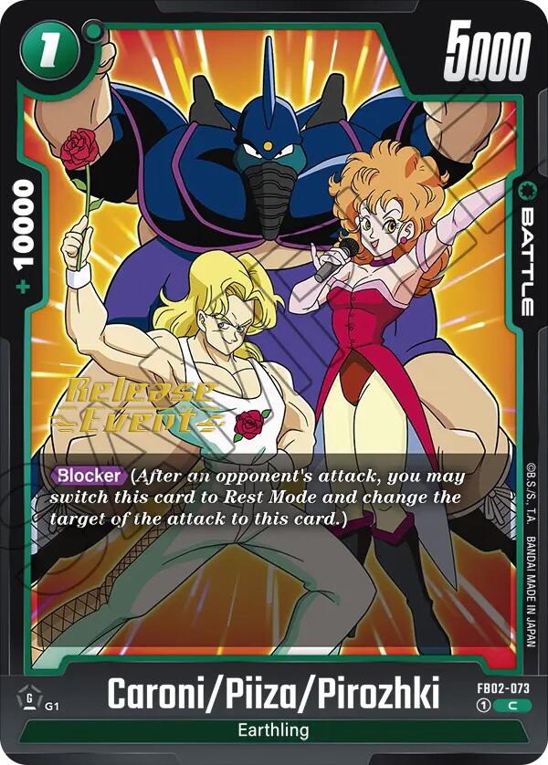 Caroni/Piiza/Pirozhki [Blazing Aura Pre-Release Cards] | Cards and Coasters CA