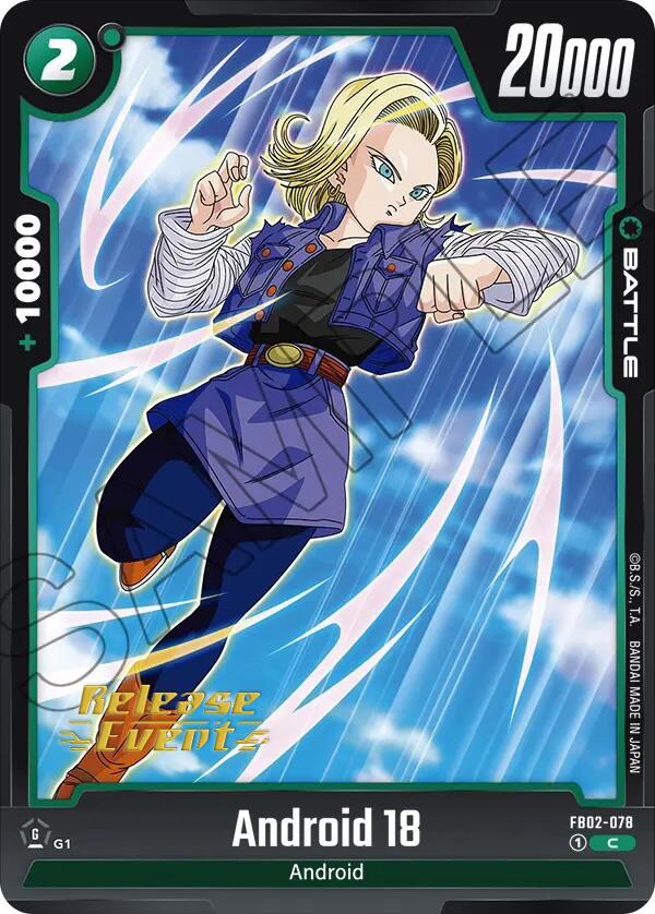 Android 18 (FB02-078) [Blazing Aura Pre-Release Cards] | Cards and Coasters CA