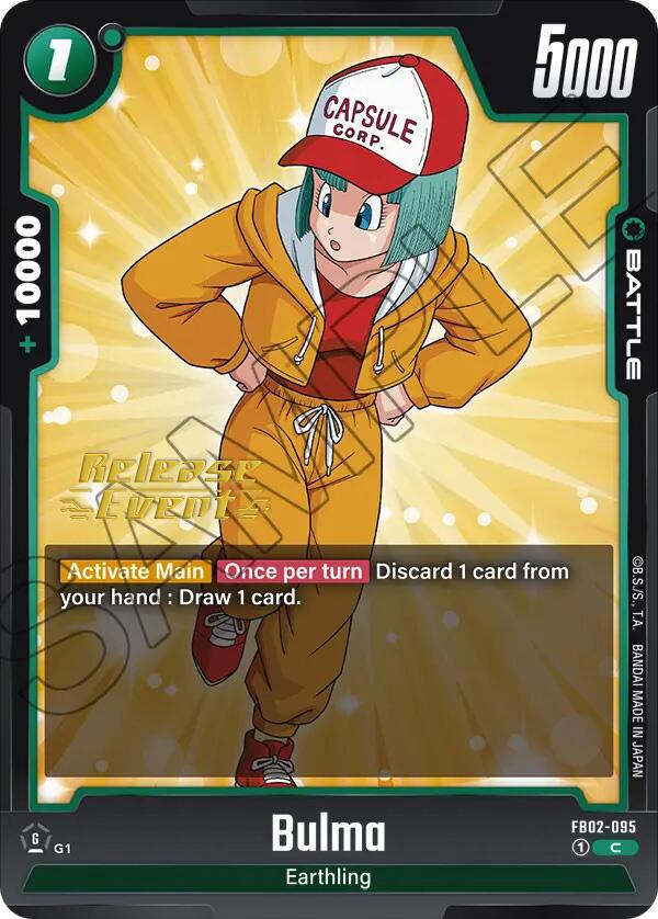 Bulma (FB02-095) [Blazing Aura Pre-Release Cards] | Cards and Coasters CA