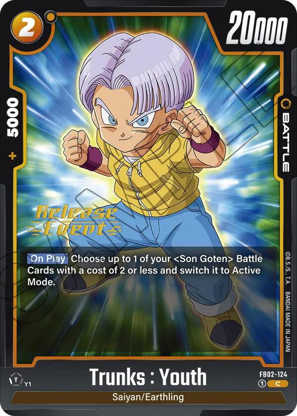 Trunks : Youth [Blazing Aura Pre-Release Cards] | Cards and Coasters CA