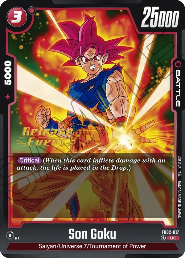 Son Goku (FB02-017) [Blazing Aura Pre-Release Cards] | Cards and Coasters CA