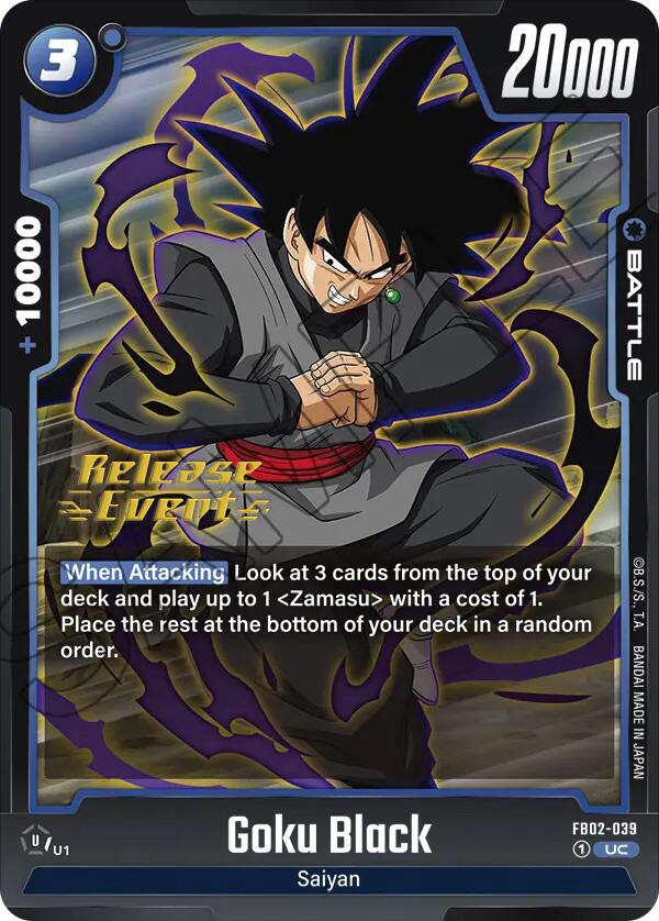 Goku Black (FB02-039) [Blazing Aura Pre-Release Cards] | Cards and Coasters CA