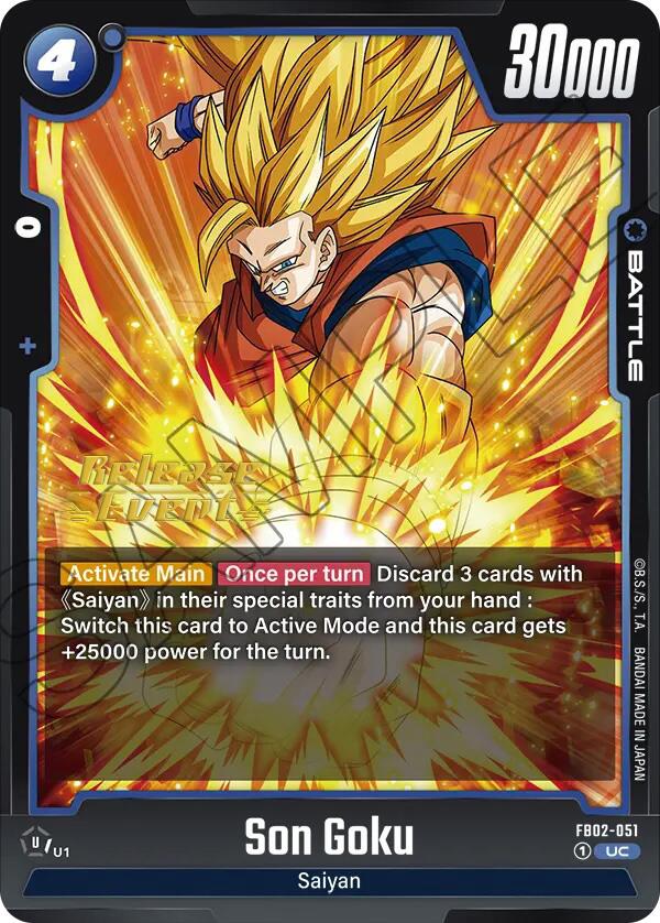 Son Goku (FB02-051) [Blazing Aura Pre-Release Cards] | Cards and Coasters CA