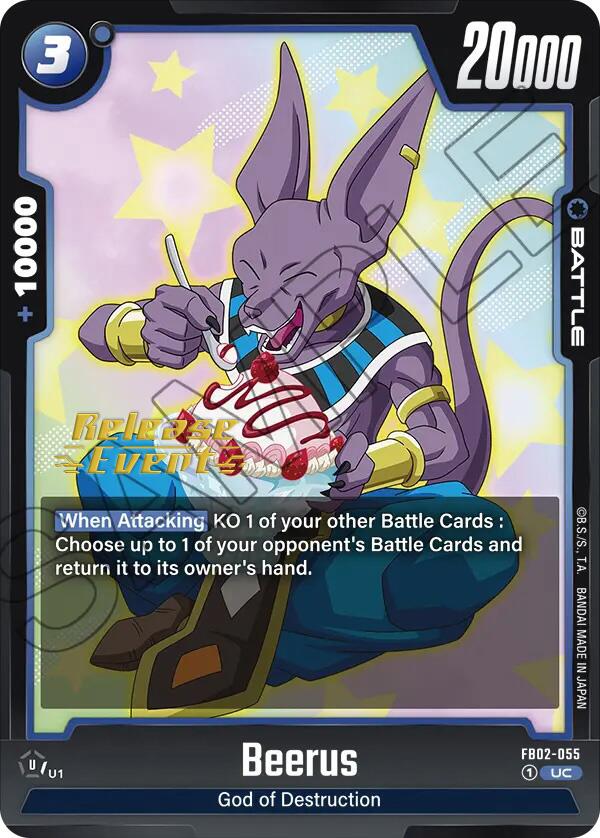Beerus (FB02-055) [Blazing Aura Pre-Release Cards] | Cards and Coasters CA