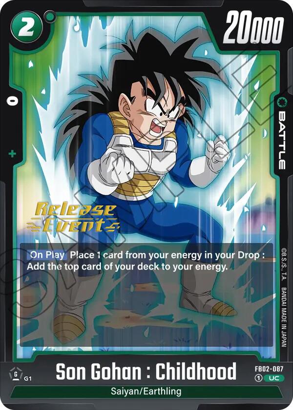 Son Gohan : Childhood (FB02-087) [Blazing Aura Pre-Release Cards] | Cards and Coasters CA