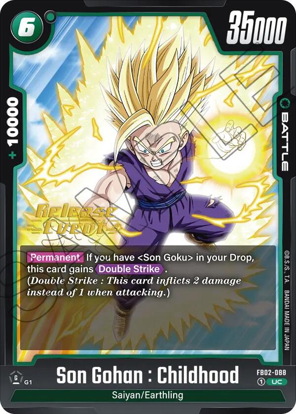 Son Gohan : Childhood (FB02-088) [Blazing Aura Pre-Release Cards] | Cards and Coasters CA