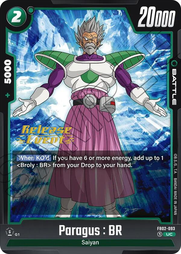 Paragus : BR [Blazing Aura Pre-Release Cards] | Cards and Coasters CA