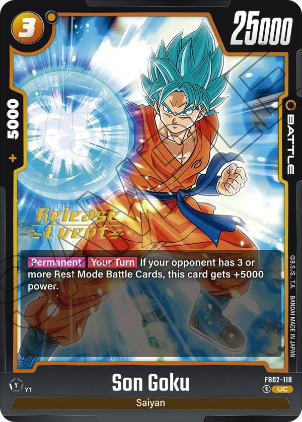 Son Goku (FB02-118) [Blazing Aura Pre-Release Cards] | Cards and Coasters CA