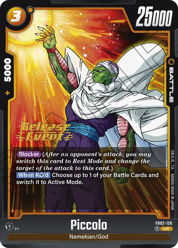 Piccolo (FB02-126) [Blazing Aura Pre-Release Cards] | Cards and Coasters CA